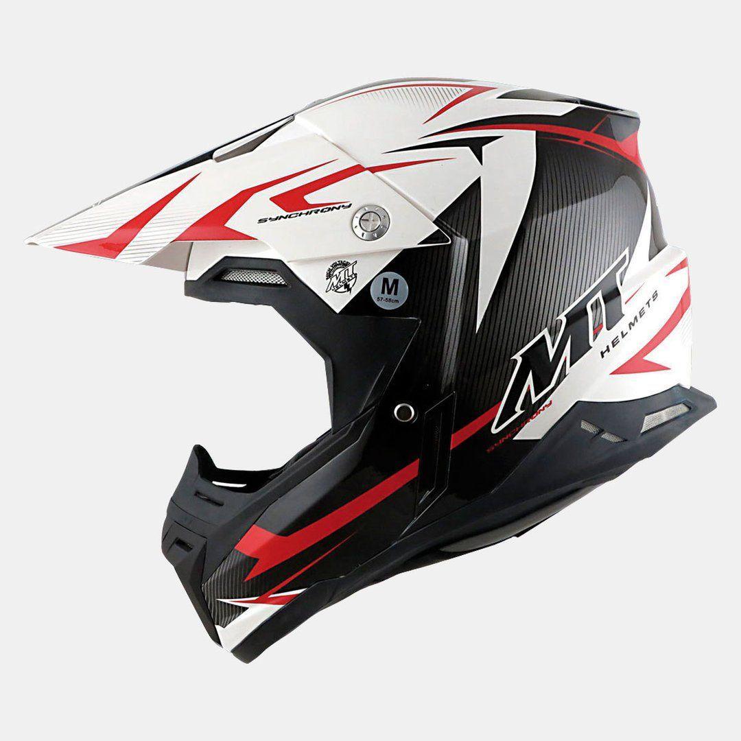 Шлем кросс MT SYNCHRONY STEEL BLACK/WHITE/RED